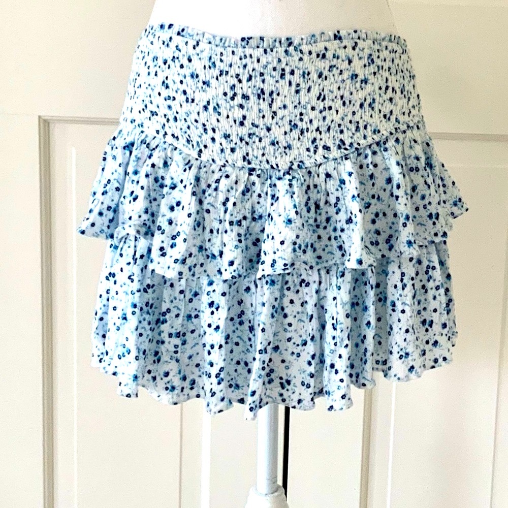 Rock N Rags Sunshine Daydream blue white skirt M